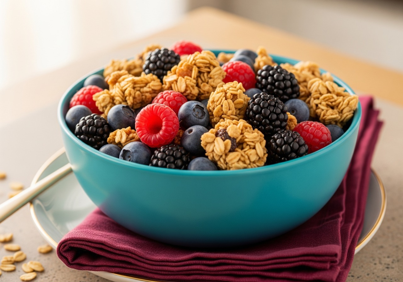 Berry and granola mix bowl.