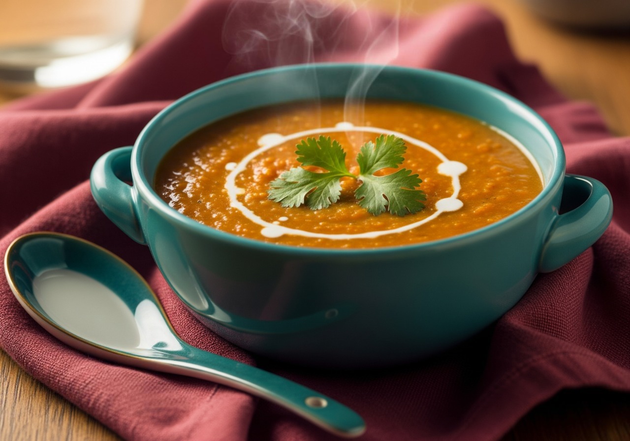 Hearty lentil cumin soup.