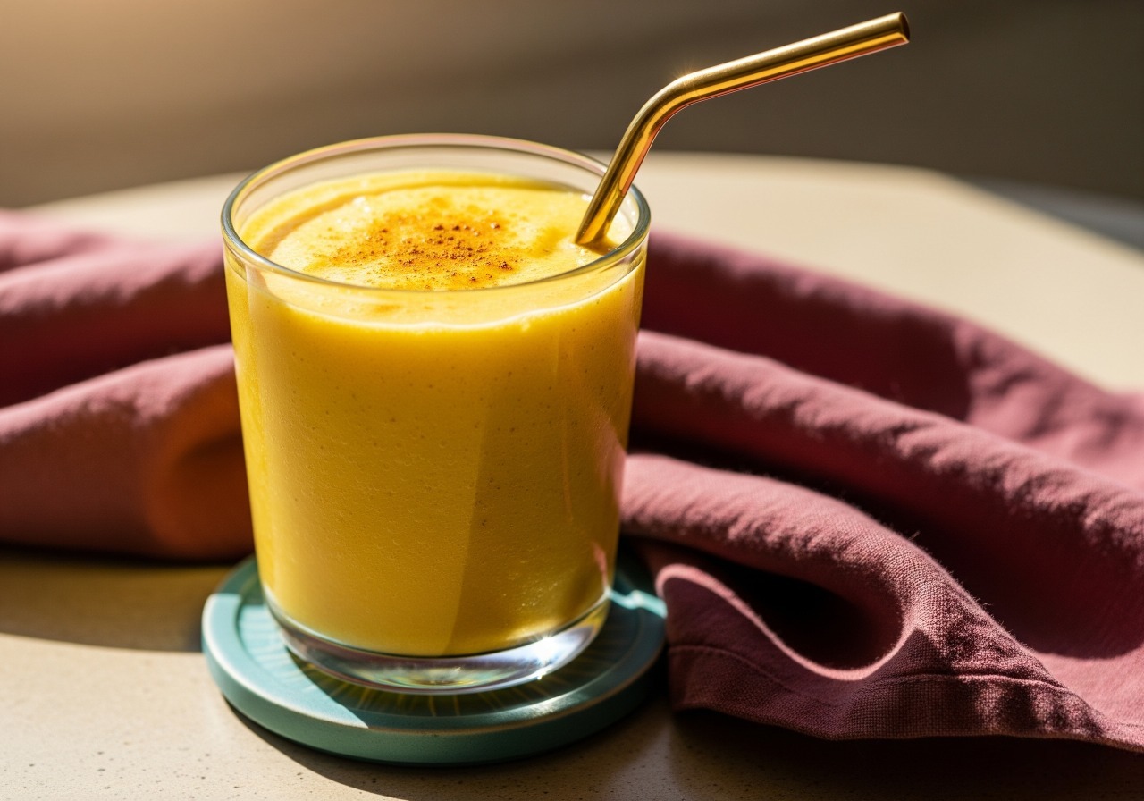 Golden pineapple turmeric smoothie.