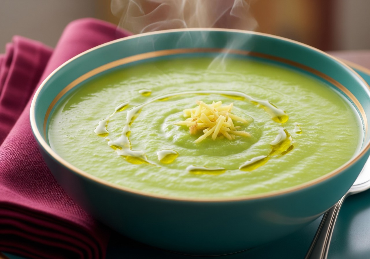 Light green zucchini ginger soup.
